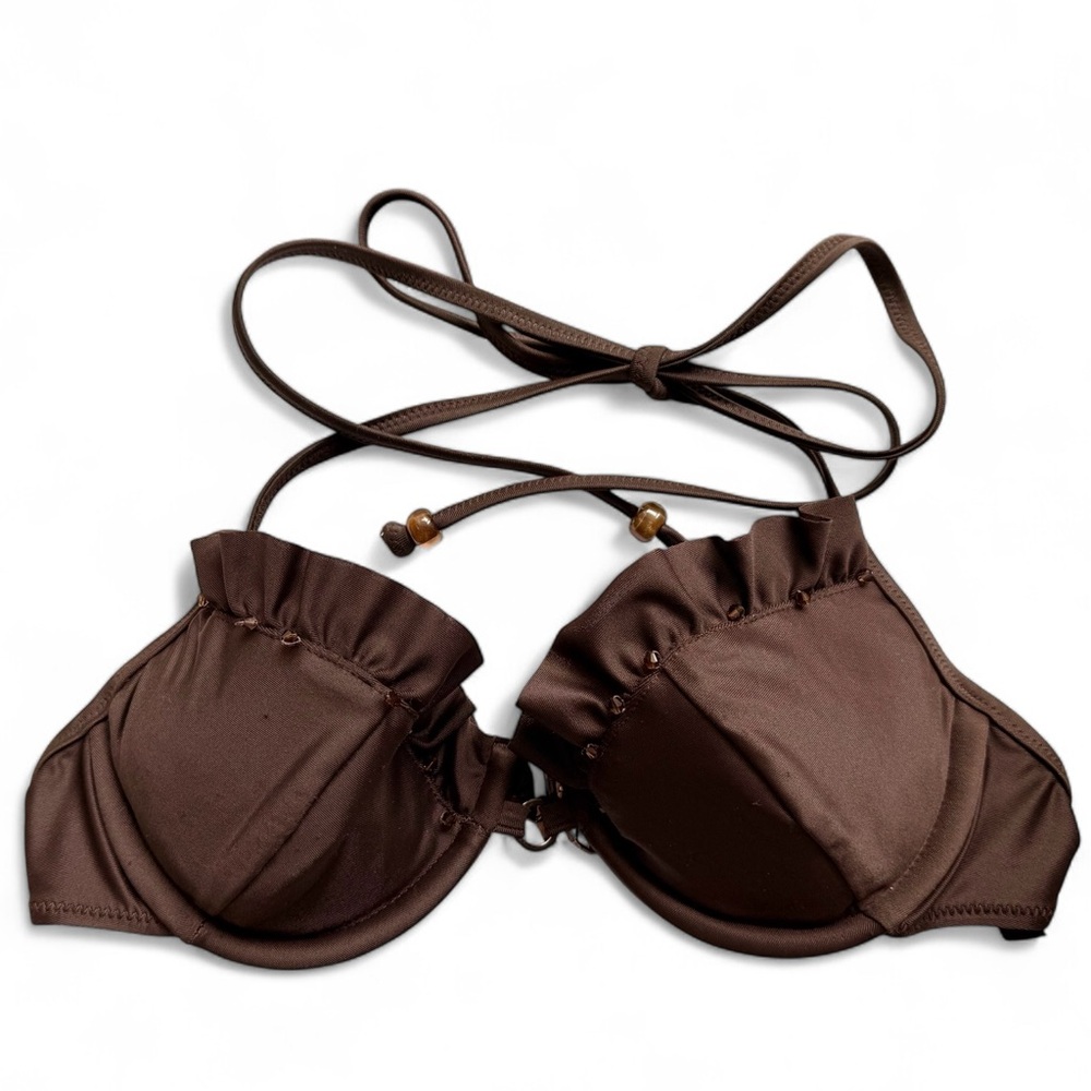 Caroline Néron Dark Brown Swim Top with Padding and Underwire